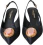 Dolce & Gabbana Blauwe Jacquard Kristal Slingback Hakken Blue Dames - Thumbnail 2