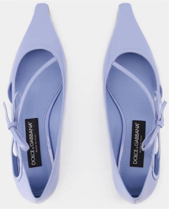 Dolce & Gabbana Blauwe Kalfsleren Slip-On Ballerina's Blue Dames