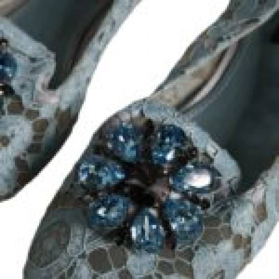 Dolce & Gabbana Blauwe Kant Kristal Ballet Flats Loafers Schoenen Blue Dames