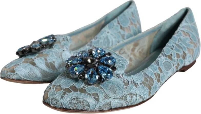 Dolce & Gabbana Blauwe Kristal Ballet Flats Blue Dames