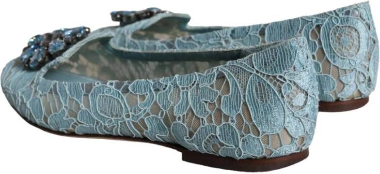 Dolce & Gabbana Blauwe Kristal Ballet Flats Blue Dames