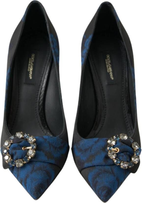 Dolce & Gabbana Blauwe Kristalversierde Elegante Pumps Blue Dames