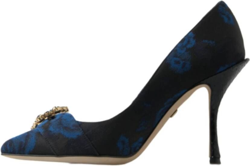 Dolce & Gabbana Blauwe Kristalversierde Elegante Pumps Blue Dames