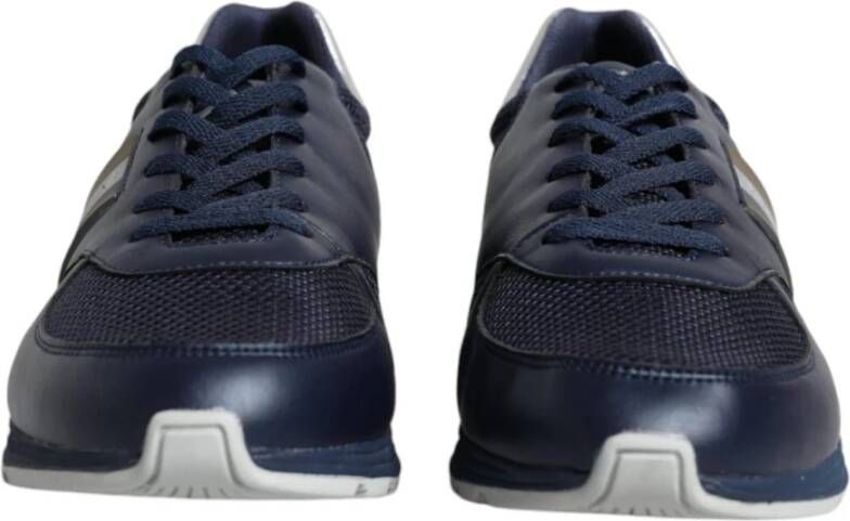 Dolce & Gabbana Blauwe Leren Casual Sportschoenen Blue Heren