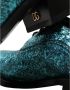 Dolce & Gabbana Blauwe Leren Derby Blokhakken Blue Heren - Thumbnail 2