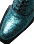 Dolce & Gabbana Blauwe Leren Derby Blokhakken Blue Heren - Thumbnail 3