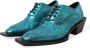 Dolce & Gabbana Blauwe Leren Derby Blokhakken Blue Heren - Thumbnail 6