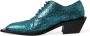 Dolce & Gabbana Blauwe Leren Derby Blokhakken Blue Heren - Thumbnail 8