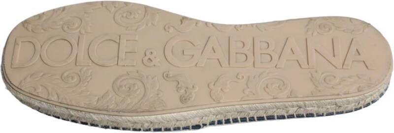 Dolce & Gabbana Blauwe Leren Espadrilles met Logo Details Blue Heren