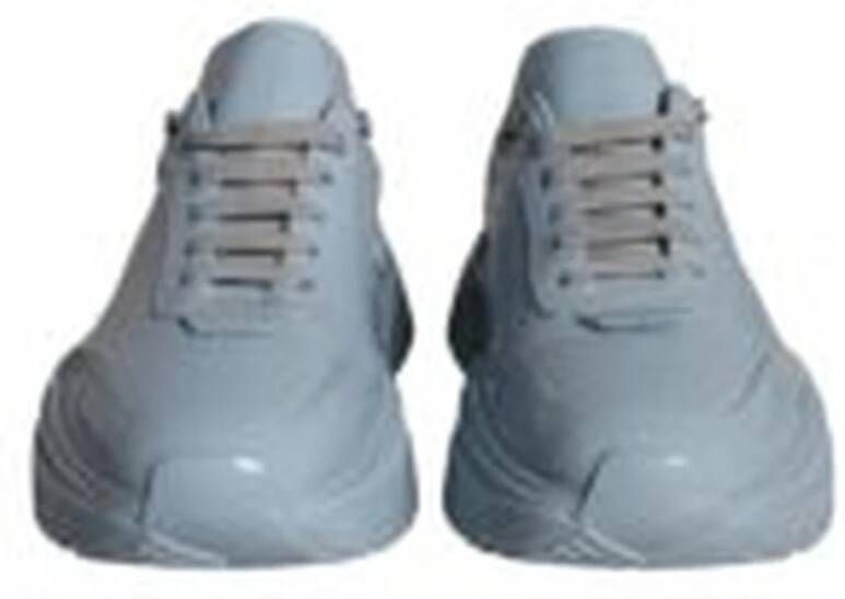 Dolce & Gabbana Blauwe Leren Lage Sneakers Blue Heren