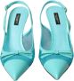 Dolce & Gabbana Turquoise Kitten Heel Slingback Pumps Blue Dames - Thumbnail 2