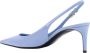 Dolce & Gabbana Blauwe Leren Pumps Vierkante Neus Stiletto Blue Dames - Thumbnail 3