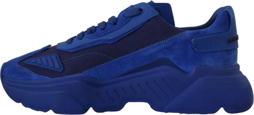 Dolce & Gabbana Blauwe Leren Sport Daymaster Sneakers Blue Heren