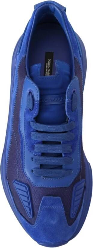 Dolce & Gabbana Blauwe Leren Sport Daymaster Sneakers Blue Heren