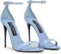 Dolce & Gabbana Blauwe Leren Stiletto Sandalen Blue Dames - Thumbnail 2