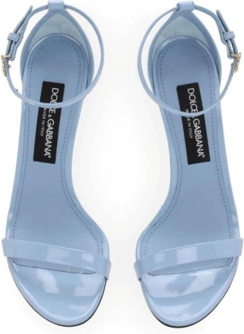 Dolce & Gabbana Blauwe Leren Stiletto Sandalen Blue Dames