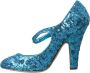 Dolce & Gabbana Blauwe Pailletten Mary Jane Pumps Blue Dames - Thumbnail 10