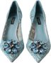 Dolce & Gabbana Blauwe Taormina Kant Kristal Hak Pumps Blue Dames - Thumbnail 2