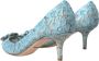 Dolce & Gabbana Blauwe Taormina Kant Kristal Hak Pumps Blue Dames - Thumbnail 4