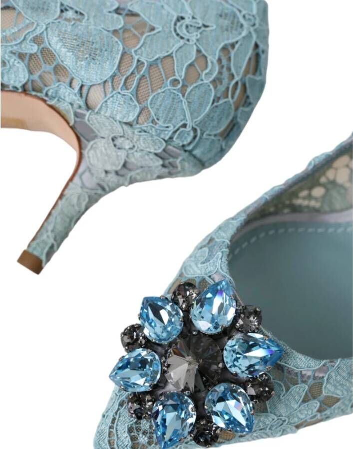 Dolce & Gabbana Blauwe Taormina Kristal Hak Pumps Schoenen Blue Dames