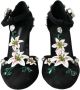 Dolce & Gabbana Bloemen Broche Pumps Zwart Black Dames - Thumbnail 2