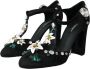 Dolce & Gabbana Bloemen Broche Pumps Zwart Black Dames - Thumbnail 3