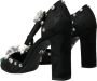 Dolce & Gabbana Bloemen Broche Pumps Zwart Black Dames - Thumbnail 4