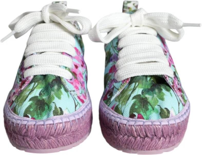 Dolce & Gabbana Bloemen Canvas Espadrille Sneakers Multicolor Dames