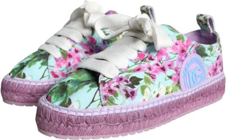 Dolce & Gabbana Bloemen Canvas Espadrille Sneakers Multicolor Dames