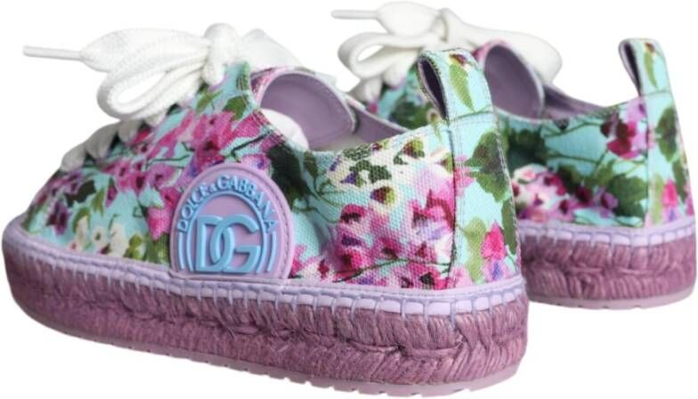 Dolce & Gabbana Bloemen Canvas Espadrille Sneakers Multicolor Dames