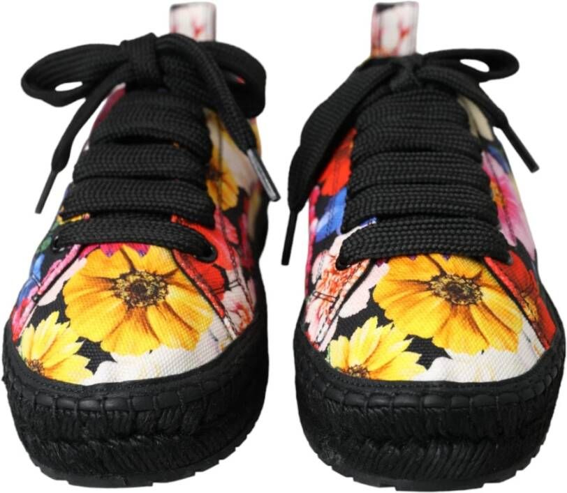 Dolce & Gabbana Bloemen Canvas Espadrilles Sneakers Multicolor Dames