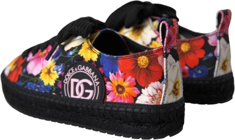 Dolce & Gabbana Bloemen Canvas Espadrilles Sneakers Multicolor Dames