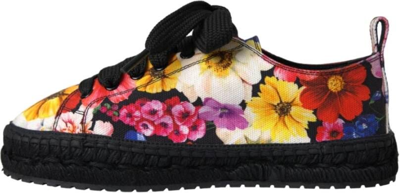 Dolce & Gabbana Bloemen Canvas Espadrilles Sneakers Multicolor Dames