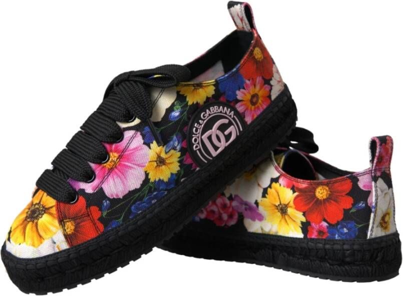 Dolce & Gabbana Bloemen Canvas Espadrilles Sneakers Multicolor Dames