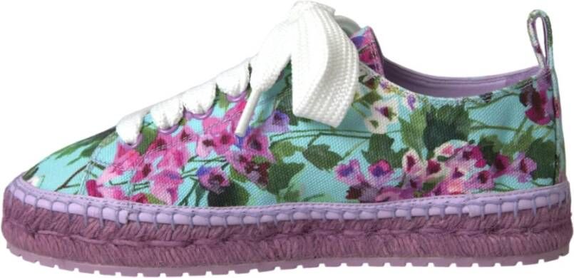 Dolce & Gabbana Bloemen Canvas Espadrilles Sneakers Multicolor Dames