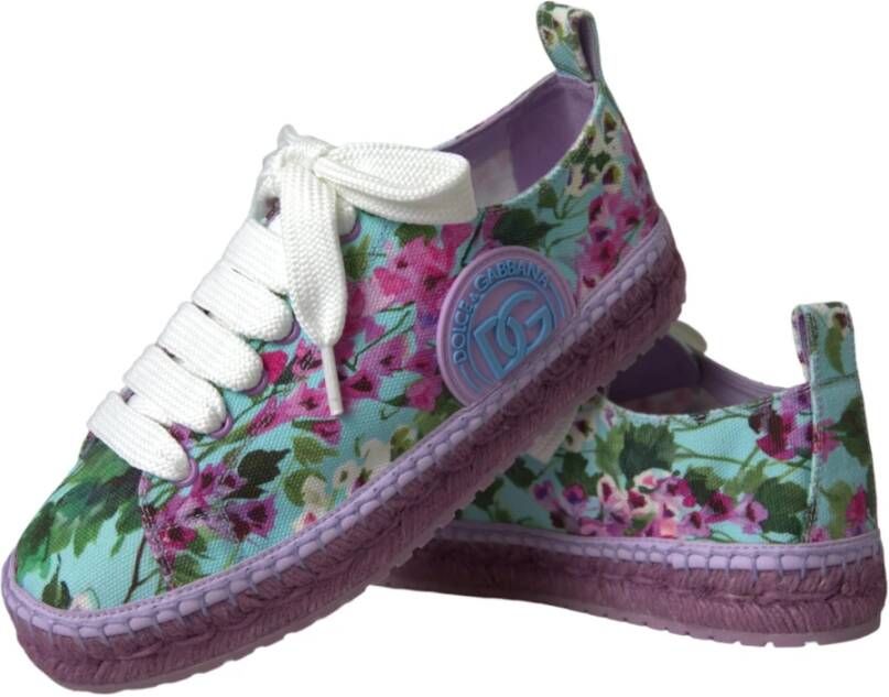 Dolce & Gabbana Bloemen Canvas Espadrilles Sneakers Multicolor Dames