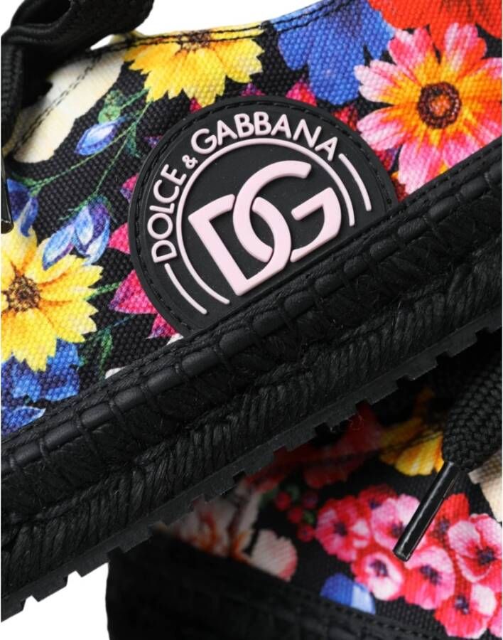 Dolce & Gabbana Bloemen Canvas Espadrilles Sneakers Multicolor Dames