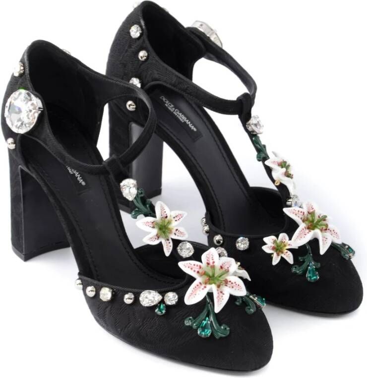 Dolce & Gabbana Bloemen- en juweelhakken Zwart Dames