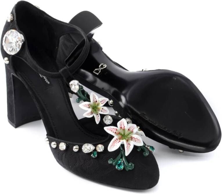 Dolce & Gabbana Bloemen- en juweelhakken Zwart Dames