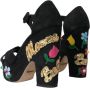 Dolce & Gabbana Zwarte Suède Bloem Hakken Sandalen Black Dames - Thumbnail 4