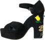 Dolce & Gabbana Zwarte Suède Bloem Hakken Sandalen Black Dames - Thumbnail 5