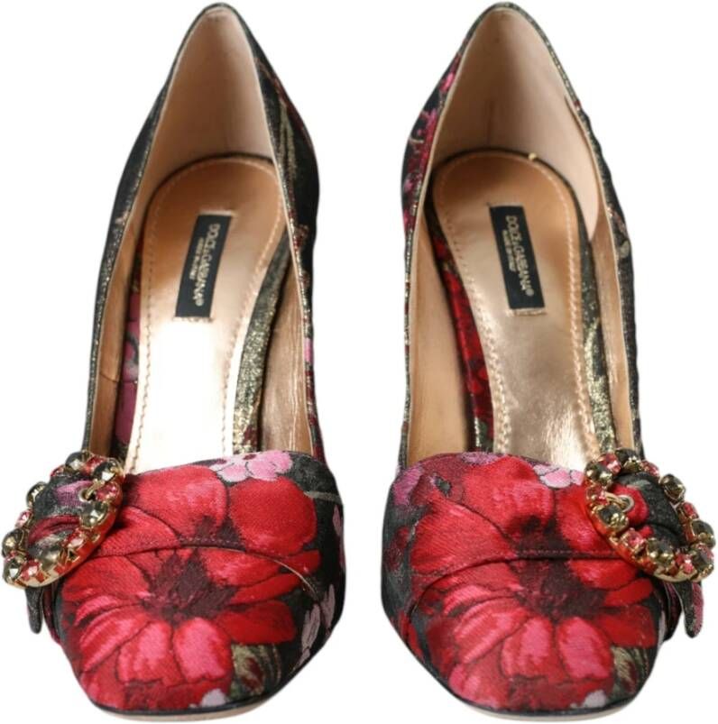 Dolce & Gabbana Bloemen Jacquard Kristal Hakken Pumps Schoenen Multicolor Dames