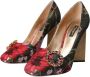 Dolce & Gabbana Multicolor Bloemen Jacquard Kristal Hakken Pumps Multicolor Dames - Thumbnail 3