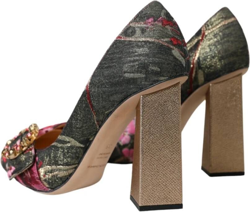 Dolce & Gabbana Bloemen Jacquard Kristal Hakken Pumps Schoenen Multicolor Dames