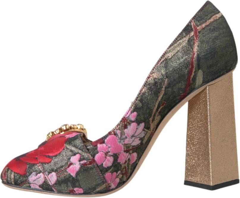 Dolce & Gabbana Bloemen Jacquard Kristal Hakken Pumps Schoenen Multicolor Dames