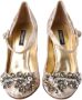 Dolce & Gabbana Bloemen Jacquard Kristal Hoge Hak Pumps Yellow Dames - Thumbnail 2