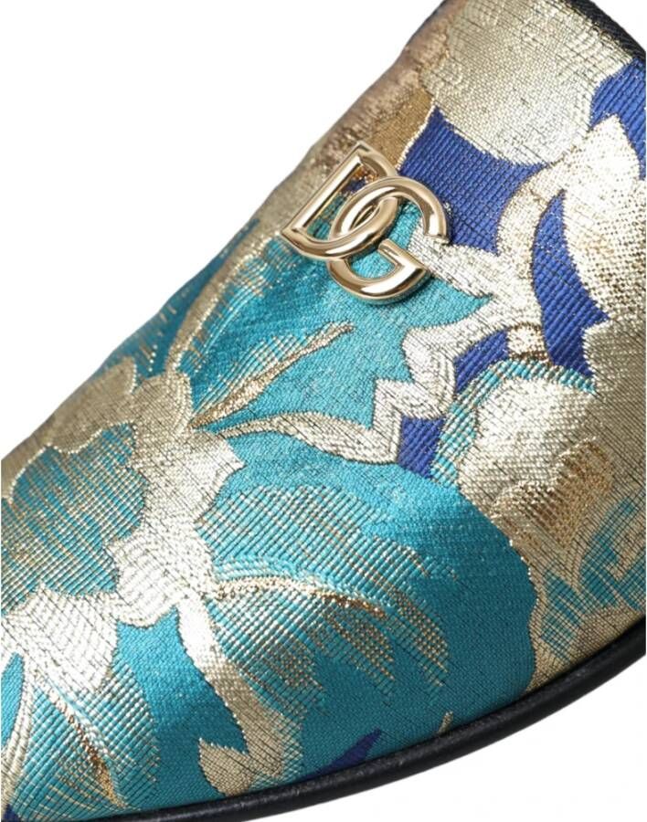 Dolce & Gabbana Bloemen Jacquard Logo Platte Sandalen Multicolor Dames