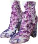 Dolce & Gabbana Bloemen Jersey Enkellaarzen Multicolor Dames - Thumbnail 3