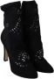 Dolce & Gabbana Bloemen Kant Uitgesneden Pumps Laarzen Black Dames - Thumbnail 3