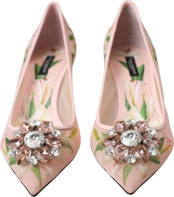 Dolce & Gabbana Bloemen Kristal Bellucci Pumps Schoenen Pink Dames